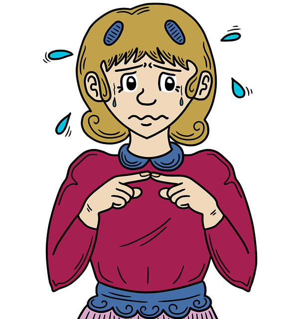 他人の目を気にして不安そうな人