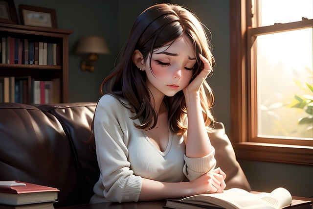 オフィスで仕事のプレッシャーに悩む社員